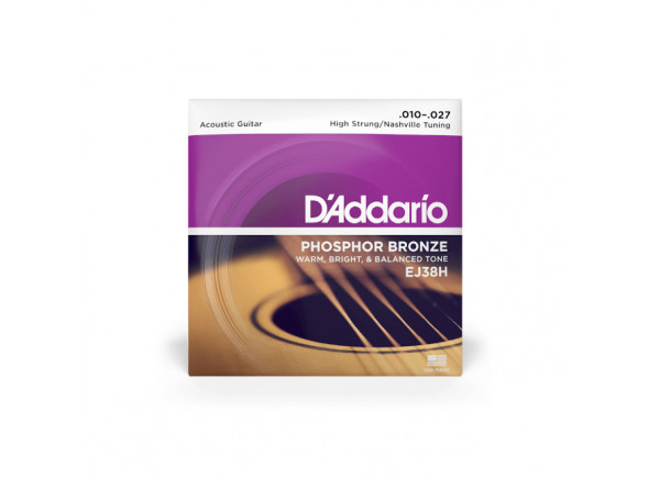 D'Addario EJ38H 10-27 High Strung/Nashville Tuning, Phosphor Bronze - 10-27 High Strung/Nashville Tuning, Phosphor Bronze Acoustic Guitar Strings, 