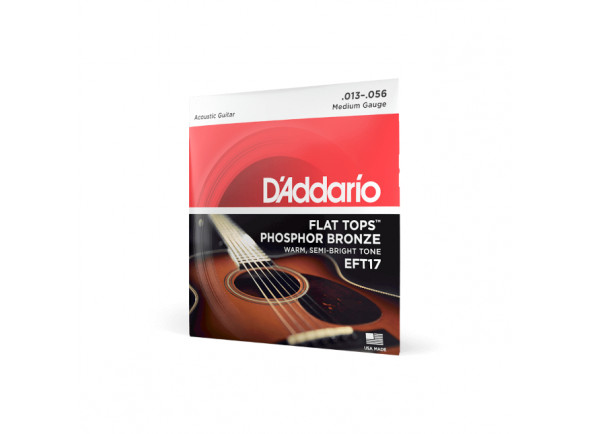 D'Addario EFT17 13-56 Medium, Flat Tops Phosphor Bronze Acoustic - 13-56 Medium,, Flat Tops Phosphor Bronze Acoustic Guitar Strings, 