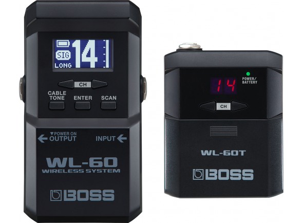 <b>BOSS WL-60 PRO</b> Sistema Sem-fios para Pedalboards - BOSS WL-60 Sistema Sem-fios para Pedalboards GUITARRA e BAIXO, Constituído por 2 peças: 1 Receptor WL-60 + 1 Transmissor WL-60T, Kit SEM-FIOS em Formato Pedal Compacto para Pedalboards, Performance...