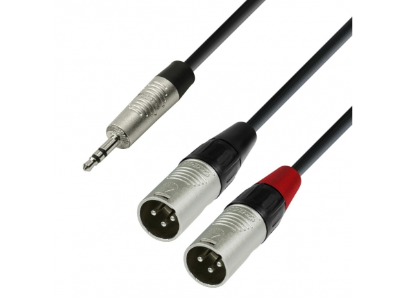 Adam hall K4YWMM0300  - Cable de Audio REAN de Minijack 3,5 mm stéreo a 2 XLR macho 3 m, Fichas Rean, 1x Jack TRS 3,5mm (1/8) - 2x XLR Macho, Comprimento: 3m, 
