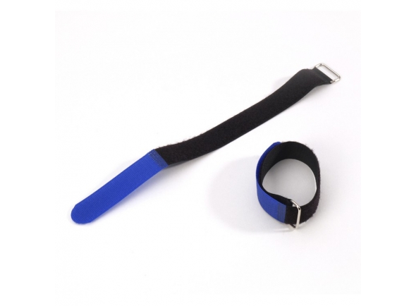 Adam hall VR 1616 BLU  - Tipo de produto Presilha para cabos, Material de velcro, Cor preta, Flange Sim, Cor da flange azul, Largura 16 mm, 