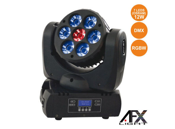 Ver mais informações do  Afx Light   Moving Head Wash 7 LEDS OSRAM 12W RGBW DMX