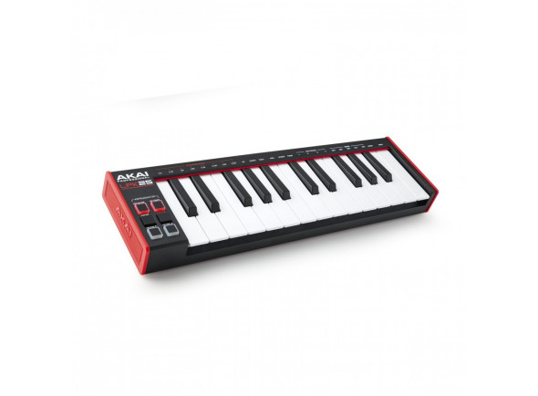 Akai  Professional LPK25 MKII - Controlador de teclado de laptop, 25 mini teclas sensíveis à velocidade, Botões para seleção de oitava, sustain, tap tempo, arpejador e funções especiais, Arpejador com 7 modos de jogo, 8 compassos...