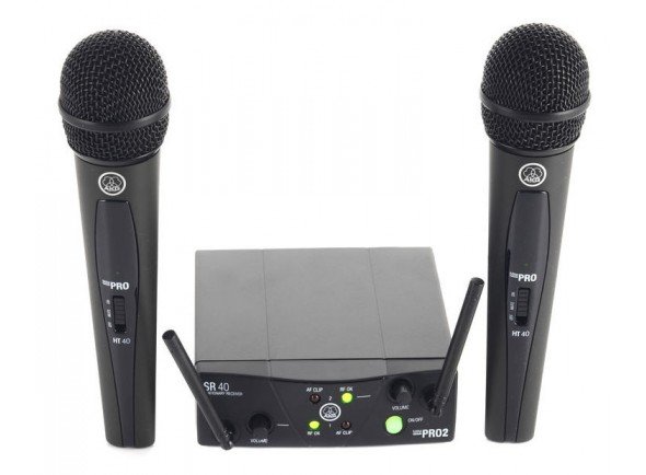 AKG WMS 40 Mini Dual Vocal - AKG WMS 40 Mini dual Vocal Set ISM, 2 Canais UHF Wireless- System com transmissor de mão dinâmico, Receptor não Diversidade com saída jack equilibrada ajustável, HDAP Technoloiy (High Definition Au...