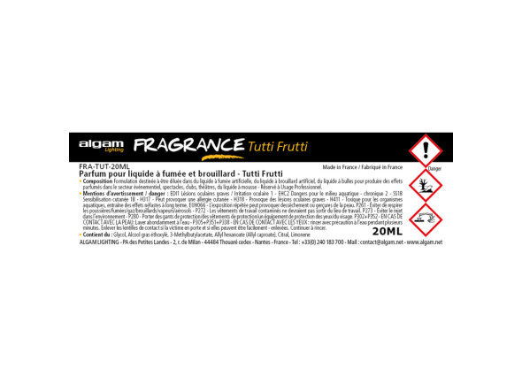 Algam Lighting  FRA-TUT-20ML - Aroma for smoke liquid. Tutti Frutti. 20ML