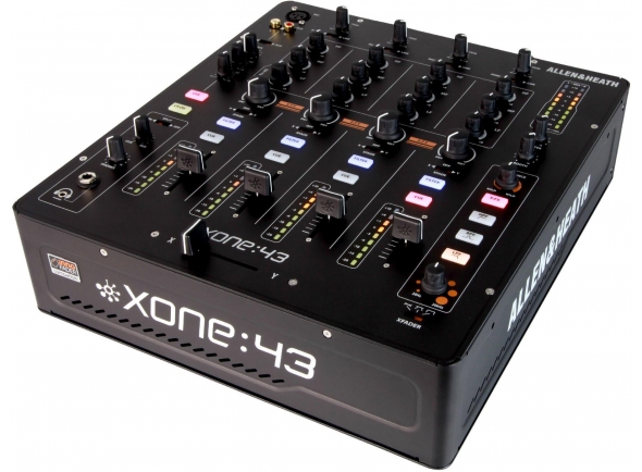 Allen & Heath Xone 43  - Mixer de DJ de 4 + 1 canais, 4 canais com Phono / Line, 1 Mic, X-FX enviar para dispositivo de efeitos externos, EQ de 3 bandas com função Kill, Poder, 