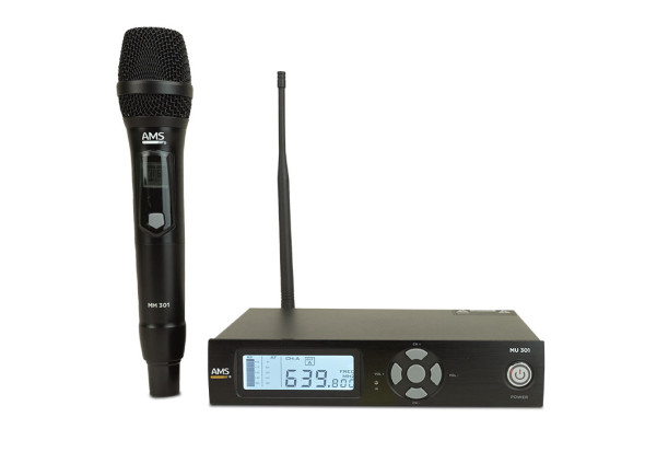 AMS MU 301 + MM 301 Sistema Wireless UHF com Microfone de Mão