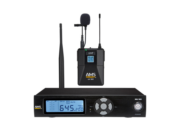 Sistema sem fio com microfone lapela AMS