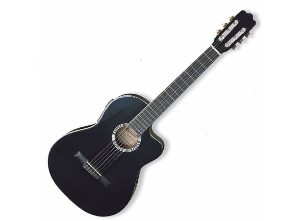 Ashton CG44CEQ BK - Black  - Guitarra Clássica 4/4 Ashton CG44CEQ BK - Black, Corpo: Classical Cutaway, Tampo: Spruce, Fundo/Ilhargas: Basswood, Escala: Maple, Braço: Maple, 