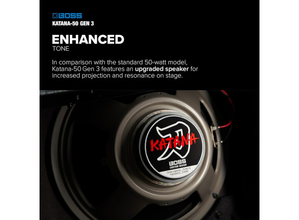 <b>Amplificador Combo BOSS KATANA 50 GEN 3 guitarra elétrica 50 Watts altifalante 12 multi-efeitos porta USB para editar sons em computador BEST-SELLER</b>