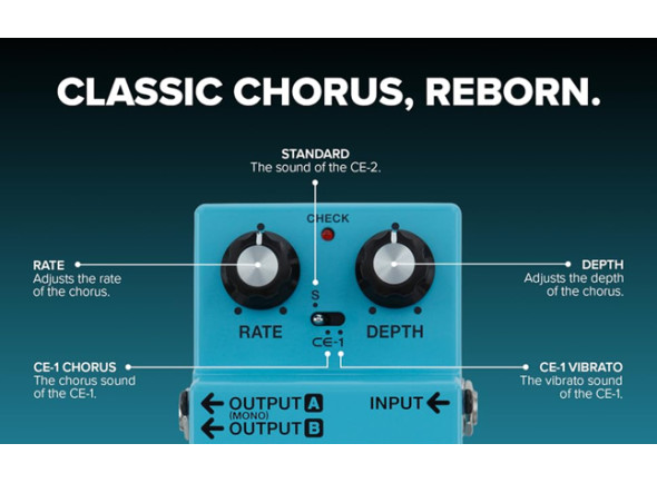 <b>BOSS CE-2W Pedal CHORUS Edição Especial WAZA CRAFT</b>
