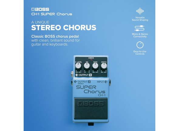 <b>BOSS CH-1 SUPER CHORUS pedal compacto efeitos guitarra elétrica</b>