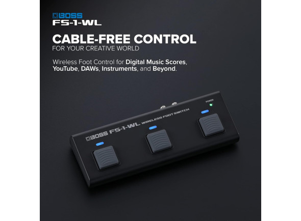 <b>BOSS FS-1-WL Pedaleira Controlo Wireless Bluetooth MIDI para BOSS KATANA Gen 3, WAZA AIR, KATANA AIR EX</b>
