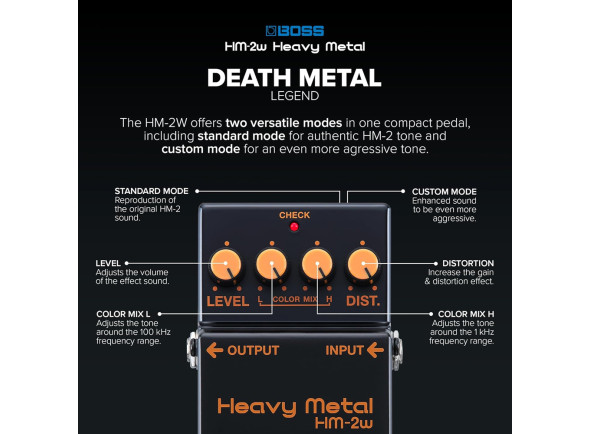 <b>BOSS HM-2W Heavy Metal Distorção Edição Especial Waza Craft</b>