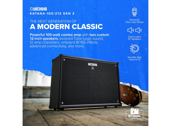 <b>BOSS KATANA 100 212 GEN 3 Combo Guitarra Elétrica 100W 2 altifalantes 12 polegadas</b>