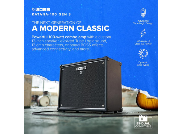 <b>BOSS KATANA 100 GEN 3 Combo Amplificador Guitarra Elétrica 100 Watts multi-efeitos altifalante 12-polegadas porta USB computador smartphone BEST-SELLER</b>