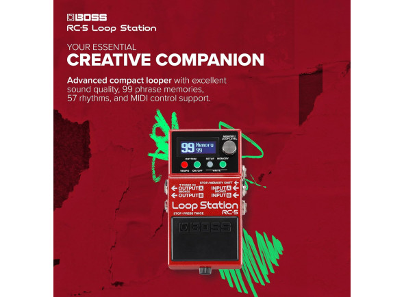 <b>BOSS RC-5 looper guitarra elétrica voz vocalista beatbox computador gravador audio wave musicas BEST-SELLER</b>