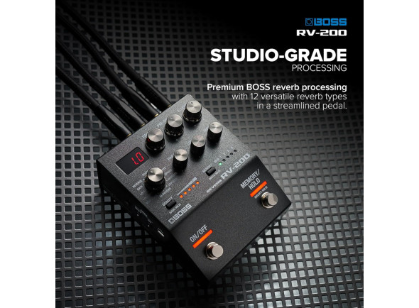 <b>BOSS RV-200 Pedal REVERB Digital Nível Profissional 32-bits 96kHz</b>