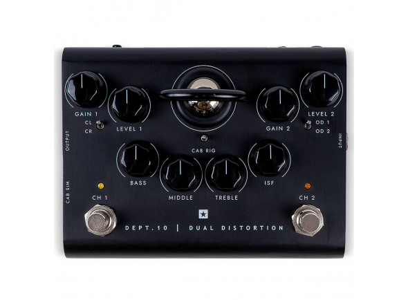Blackstar  Dept. 10 Dual Distortion  - Válvula ECC83 acionada, Funciona a 250 V como um amplificador valvulado, Pedal de distorção ou pré-amplificador, USB de baixa latência para gravação, Loop de efeitos, XLR D.I. Produção, 