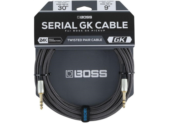 BOSS BGK-30 Cabo Serial GK 9m para GM-800, GK-5, GK-5B, GKC-AD, GKC-DA - Cabo Serial GK, Comprimento: 9 metros, Com plugues jack estéreo retos de 6,3 mm, Fornece ótimos resultados com produtos de sintetizador de guitarra BOSS que usam a interface Serial GK, Os recursos ...