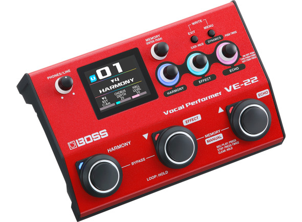 BOSS VE-22 <b>Processador Voz Profissional USB Color LCD</b> - BOSS VE-22 Processador de Voz Profissional com visor a cores, Processador multi-efeitos avançado com uma gama versátil de ferramentas de processamento de som para vocalistas, Melhora o teu som com ...