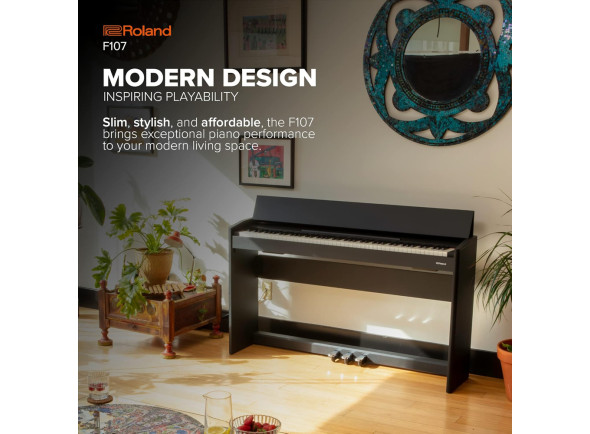 <b>Roland F107-BKX Piano Eletrónico preto USB Bluetooth 88 teclas app Roland Piano BEST-SELLER</b>