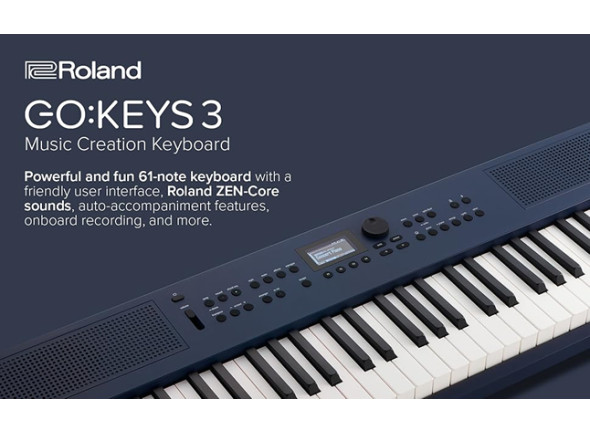 <b>Roland GO:KEYS 3 MU Azul Escuro Teclado portátil Piano Sintetizador Arranger Ritmos Tecnologia ZEN-Core 61 teclas BEST-SELLER</b>