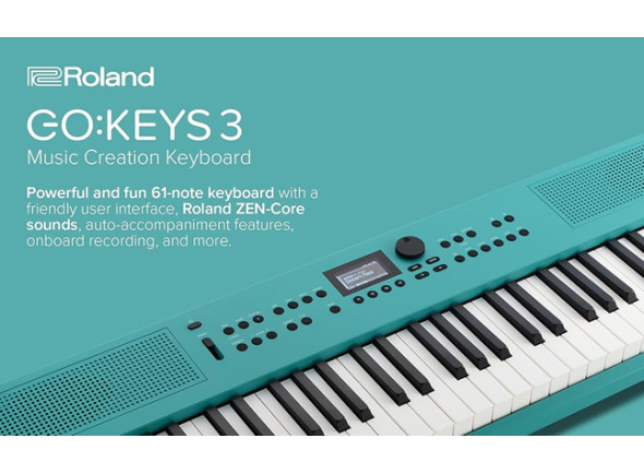 <b>Roland GO:KEYS 3 TQ AZUL TURQUESA Teclado portátil Piano Sintetizador Arranger Ritmos Tecnologia ZEN-Core 61 teclas BEST-SELLER</b>