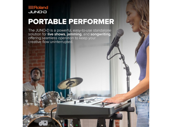 <b>Roland JUNO-D7 Sintetizador 3800 Sons + 95 kits Bateria + Visor a Cores 76-teclas</b>