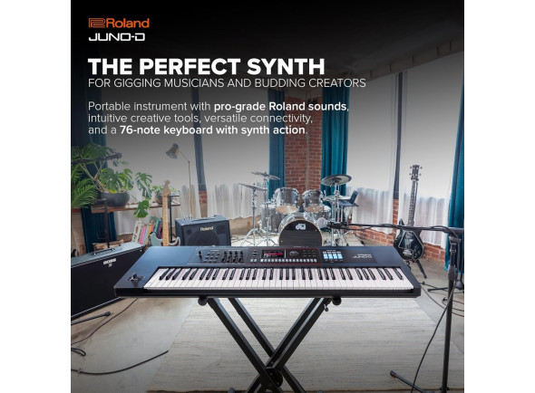 <b>Roland JUNO-D7 Sintetizador 3800 Sons + 95 kits Bateria + Visor a Cores 76-teclas</b>