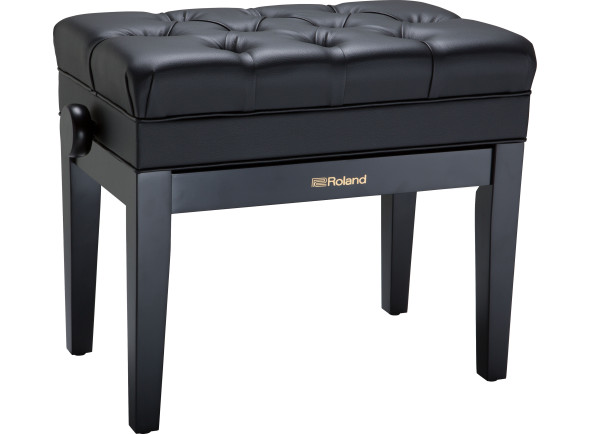 <b>Roland RPB-500BK LUXURY</b> Banco Piano Preto c/ regulação altura - Roland RPB-500BK Banco Piano Premium Preto Acetinado, Compartimento dedicado para guardar Acessórios, Regulação Altura + Assento Muito Confortável em Vinil, Cor: Preto Acetinado, Construção em Made...