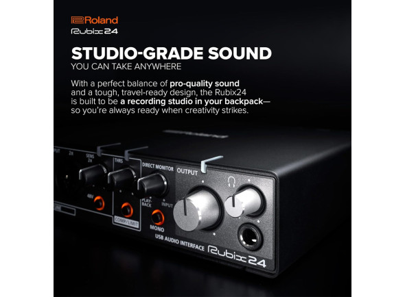 <b>Roland RUBIX24 Interface Áudio USB Alta-resolução 192kHz para Mac, PC e Apple iPad com 2 Entradas e 4 Saidas</b>