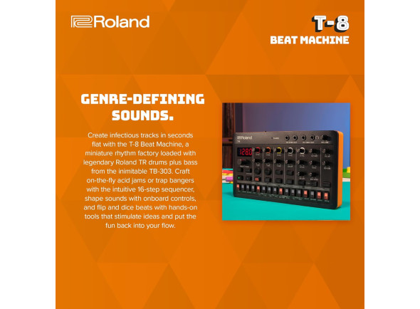 <b>Roland T-8 BEAT MACHINE caixa ritmos portátil produção de música eletrónica preço muito acessível TR-808 BEST-SELLER</b>