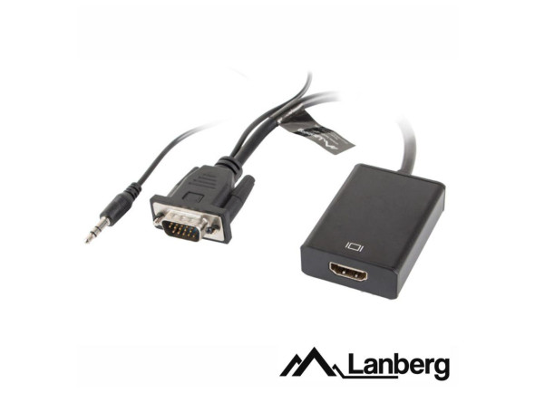 Cabo Adaptador VGA com Áudio para HDMI LANBERG