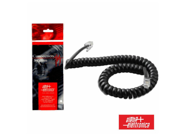 Cabo Telefone 4P4C Espiral Preto 5m ALPHA Cabo Telefone 4P4C Espiral Preto 5m ALPHA