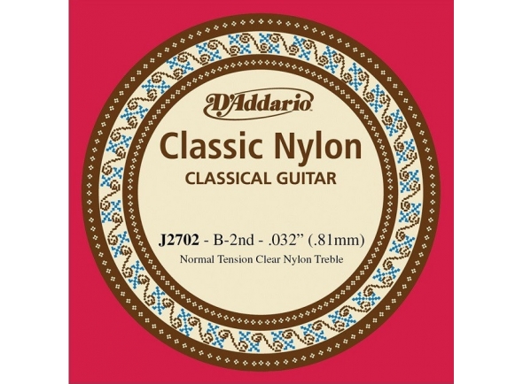 D´Addario J2702 B2  - Corda da guitarra do concerto, Nylon, B2, Força: 0,32, Tensão média, 