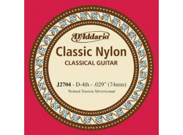 D´Addario J2704 D4  - Corda de violão clássico, Nylon, D4, Força: 0,29, Tensão média, 