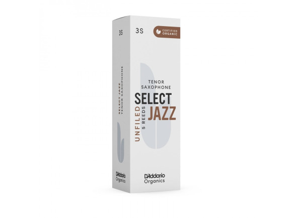 D'Addario Organic Select Jazz Unfiled Tenor Sax Reeds, 3S (5 Pack)