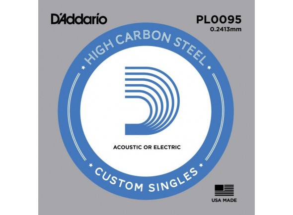 Daddario  PL0095 Single String - Aço simples, Qualidade de som e durabilidade prolongadas, Calibre: 0095, 