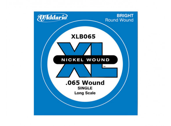 Daddario  XLB065 - Single XL Nickel Wound 065 Long Scale, As XL Nickel Wound Bass Singles são flat wounds com aço niquelado para um tom distinto e brilhante. Disponíveis em vários tamanhos e comprimentos de escala., ...