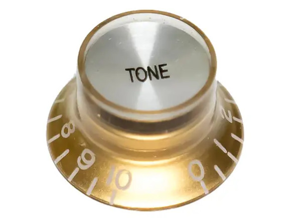 Dr.Parts  Tone Knob Gold/Silver for Alpha Pots (Epiphone)  - Botões push fit para Gibson/Epiphone Les Paul SG Etc, 