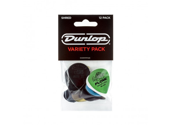 Dunlop  PVP118 Variety Pack Shred Plectrums (Pack of 12) - 12 palhetas, Espessura (tamanho) mista, Espessura (mm) 0,88 mm, 1,00 mm, 1,50 mm, 2,00 mm, A cor varia, Material de plectro delrex (tortex), ultex, Plectrum shapestandard, jazz, 