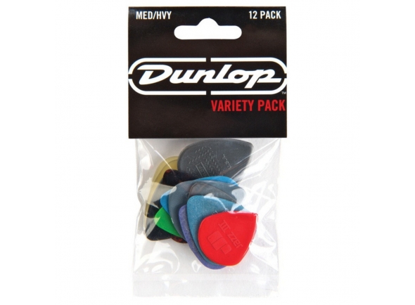 Dunlop Variety Pack PVP102 (Pack 12)  - Dunlop Variety Pack PVP102, 12 das Palhetas mais populares de Dunlop, Médio/pesado calibre, Maneira ideal de amostra de palhetas, Palhetas são texturas diferentes e cada um oferece uma sensação e s...