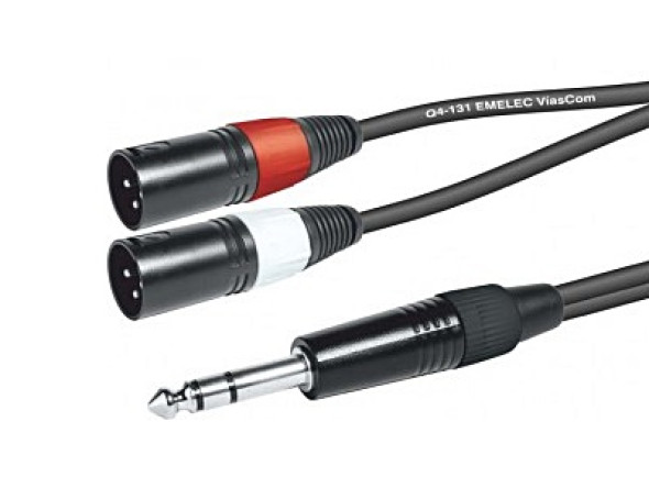 Emelec  Cabo 6,35 Macho ST / 2x XLR Macho 1,5mt