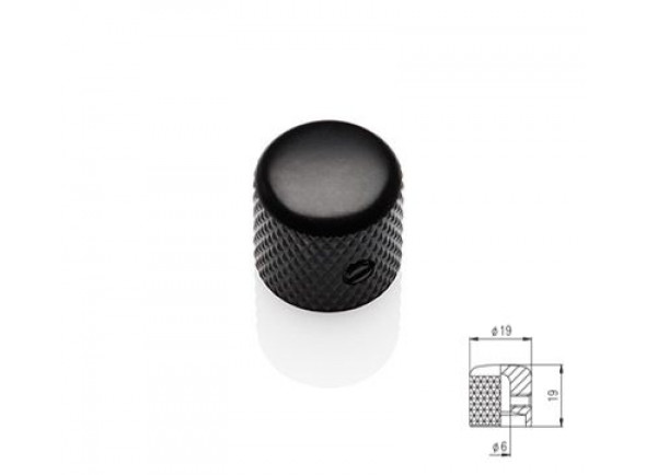 EMG  Flat dome knob, color: BLACK SATIN  - Botão de cúpula plana, cor: PRETO SATIN, 