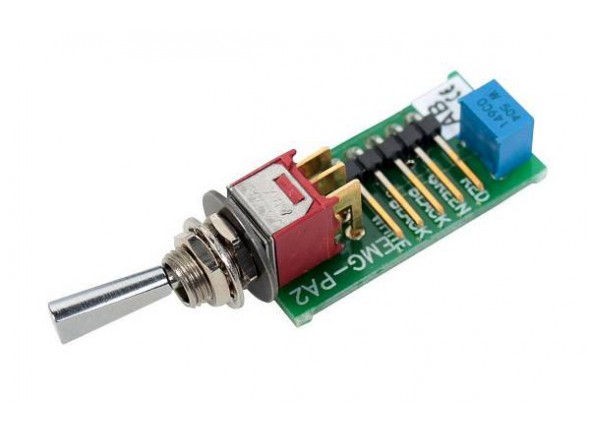 EMG PA2  - Circuito de pré-amplificador / reforço, Para captadores ativos e passivos, Adequado para guitarras e baixos, Aumento 0 - 20 dB, 1 circuito de mini interruptor, 