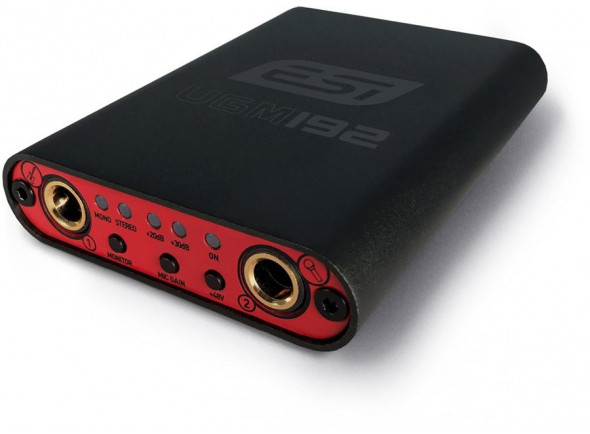 ESI UGM192 - Interface de áudio USB 3.1 de 2 canais (compatível com USB 2.0), Conversor DA e AD de 24 bits / 192 kHz com faixa dinâmica de 114dB, Pré-amplificador de microfone com conexão jack balanceada de 6,3...