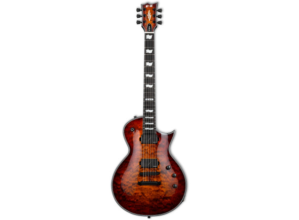 Guitares à pan coupé simple ESP E-II Eclipse Œil de tigre Sunburst
