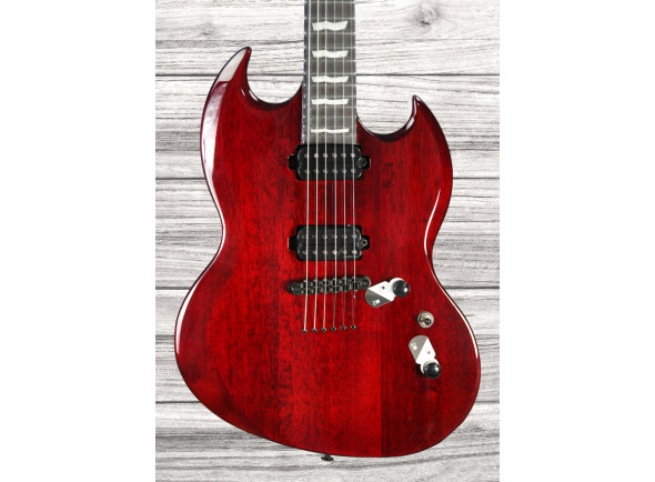 ESP  LTD Viper-1000 Black Cherry - Guitarra elétrica estilo DC, Corpo: Mogno (Khaya ivorensis), Braço: mogno de 3 peças (Khaya ivorensis), Fretboard: Ebony (Diospyros Crassiflora), Fixação do pescoço: colada, Forma do pescoço: U fin...