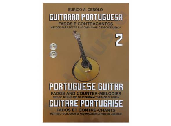 Eurico A. Cebolo Guitarra Portuguesa 2  - Este volume dois desenvolve exercícios sobre intervalos, escalas, arpejos, mudanças de tonalidade, variações do fado tradicional e muito mais., Inclui um CD e um DVD de oferta para que a progressão...